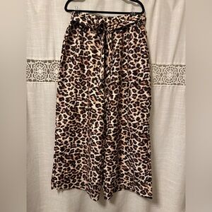SHEIN Leopard Print Wide Leg Pants